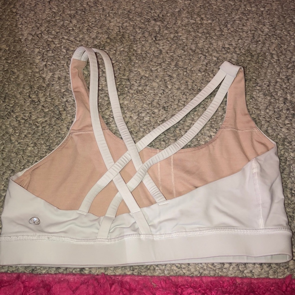 White Lulu Lemon sports bra